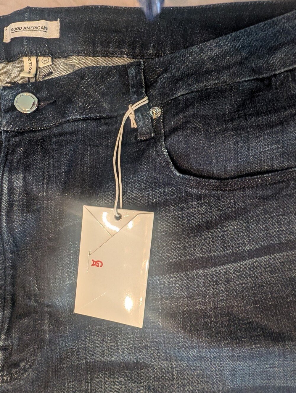 Good American Good Legs Slim Straight Dark Indigo Jeans - Picture 3 of 8